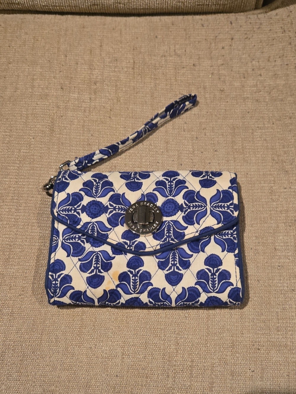 Vera Bradley Cobalt Tile Wristlet